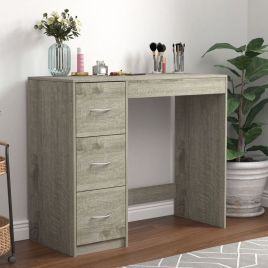 3 Drawer Wooden Computer Desk - Ash Grey Carcass with  Ash Grey Drawers