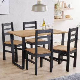 Belton Rectangular Dining Table Set With Ladder Back Design Dining Chair