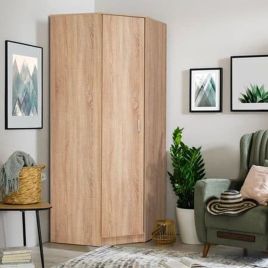 Corner Wardrobe - CAROL 1 Door Wardrobe Sonoma Oak Effect 80cm