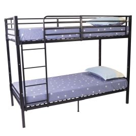 No Bolt Grey Metal Single Split Bunk Bed Frame