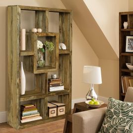 Dennis Solid Wood Bookcase 100cm with Seven Shelves -  Light Mango