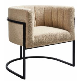 LARVIK Metal Frame Boucle Armchair - Beige