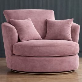 DELANO Plush Velvet Swivel Chair - Pink