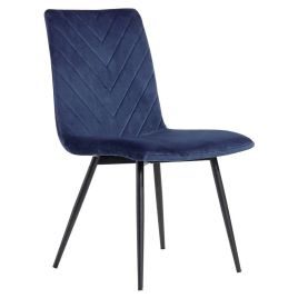 Filton Retro Style Dining Chair - Blue Velvet