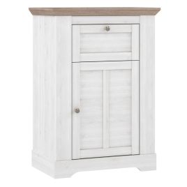 Chest of Drawer - LAUNCESTON 2 Drawer Chest Oak Nelson with Snowy Oak 70.6cm