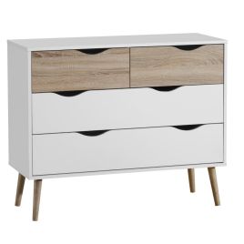 MARTOCK White Chest of Drawers - Large-sized, 4 Drawers