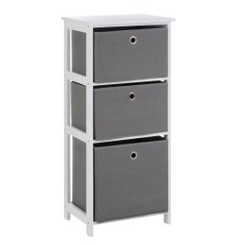 LINCOLN Grey Chest of Drawers - Tallboy, Small-sized, 3 Drawers