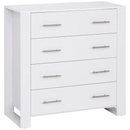 HERON White Chest of Drawers - Medium-sized, 4 Drawers