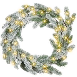 Albini Pre-Lit Christmas Wreath 45 cm - Green