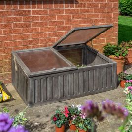Hardwood Timber Cold Frame with Dual Adjustable Lids and Polycarbonate Glazing
