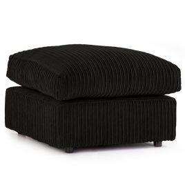 Desmond Jumbo Cord Upholstery Footstool - Black