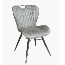 Set of 2 Byco Ergonomic Design with Sturdy Narrow Legs Fabric Dining Chair - Grey