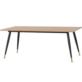 Hamilton Large Dining Set with Avery Chairs - Oak Effect Black Grey Velvet