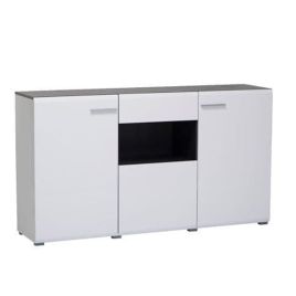 Bannister Gloss White and Black Top Sideboard