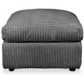 Desmond Jumbo Cord Upholstery Footstool - Grey