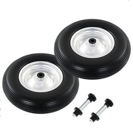 Wheelbarrow Wheels 2 Pcs with Axles Solid PU 4.00-8 390mm