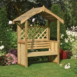 Traditional Style Salisbury 2 Seater Arbour with Open Slatted Roof