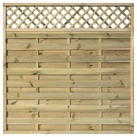 Classic Lattice Infill Design Natural Timber Finish Pressure Treated 6x5 Slatted Panel - Set of 3