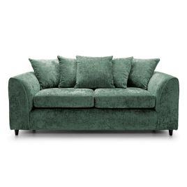 3 Seater Sofa - HENRY Crushed Chenille Fabric Sofa - Rifle Green