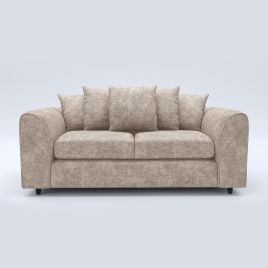 LORVANI Fabric 3 Seater Scatterback Sofa - Beige