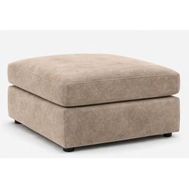 LORVANI Fabric Cushion Footstool - Beige