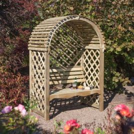 Rowlinson Victoria Arbour with Open Lattice Design and Slatted Roof