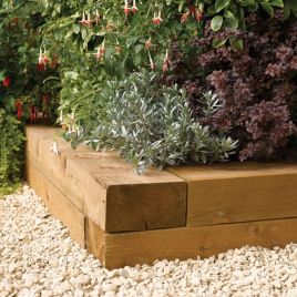 Rowlinson Heavy Duty Pressure Treated Timber 1.8m Length Sleepers - Pack of Two