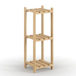 FLEXOR Narrow Storage Unit Wood Slatted Shelving Adjustable Storage - Natural, 29cm