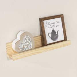 NEXORA 48cm Display Shelf Wood Wall Display Shelf Storage - Natural