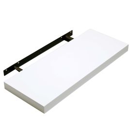 SHEVIX Box Shelf Wood Floating Shelf Display Storage - Gloss White, 60cm