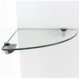GLARON Corner Shelf Glass Corner Shelf Bathroom Storage - Clear