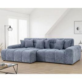 Corner Sofa - STACIE Corner Sofa Left Hand Blue 298cm