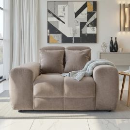 STACIE Fabric Armchair - Latte