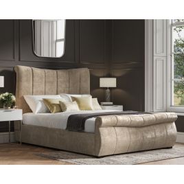 Bosworth Stone Chenille Fabric Ottoman Bed - 6ft Super Kingsize