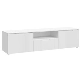 Arun High Gloss 2 Door TV Unit with Drawer - White