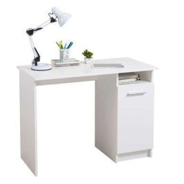 Computer Desk with Storage Cabinet - Matt White
