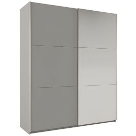 Sliding Wardrobe - WINFAIR 2 Door Mirrored Wardrobe Platinum 200cm