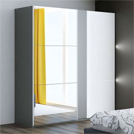 Canterbury Sliding Door Mirrored 200cm Wardrobe - Graphite