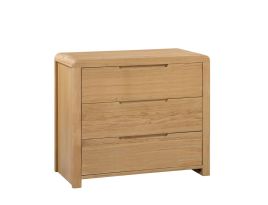 CUBA Oak Finish Chest of Drawers - Medium-sized, 3 Drawers