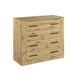 INNISFAIL II Oak Finish Chest of Drawers - Medium-sized, 4 Drawers