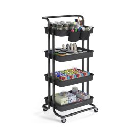 CINDERWICK 4 Tier Kitchen and Dining Trolley - Black