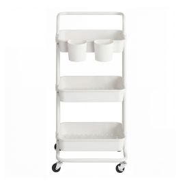 EATON 3 Tier Mobile Storage Trolley with Handle - White