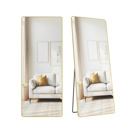 ROWANSHIRE Rectangle Full Length Mirror with Stand - Gold, 60cm