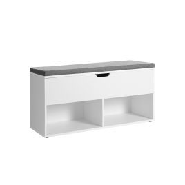 Shoe Bench White and Gray