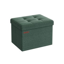 Storage Ottoman - VELSO Foldable Small Ottoman Retro Green