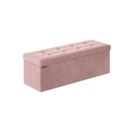 38 x 110 x 38 cm Foldable Storage Ottoman Bench Jelly Pink
