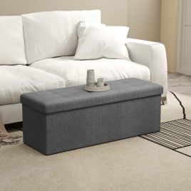 Storage Bench - VIVRAH Storage Ottoman End of Bed Bench with Storage - Dark Grey