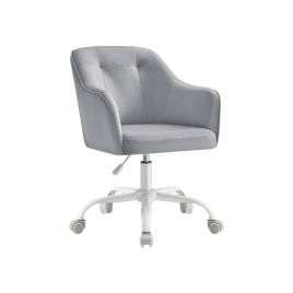Office Chair - ORASO Velvet Swivel Study Chair - Dove Grey