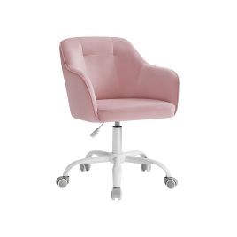 Office Chair - ORASO Velvet Swivel Study Chair - Jelly Pink