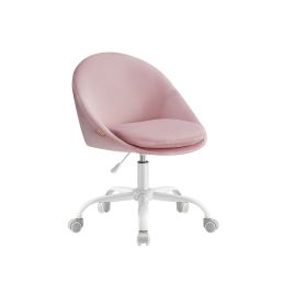 Swivel Chair - ORASO Velvet Foam Padded Swivel Chair - Jelly Pink